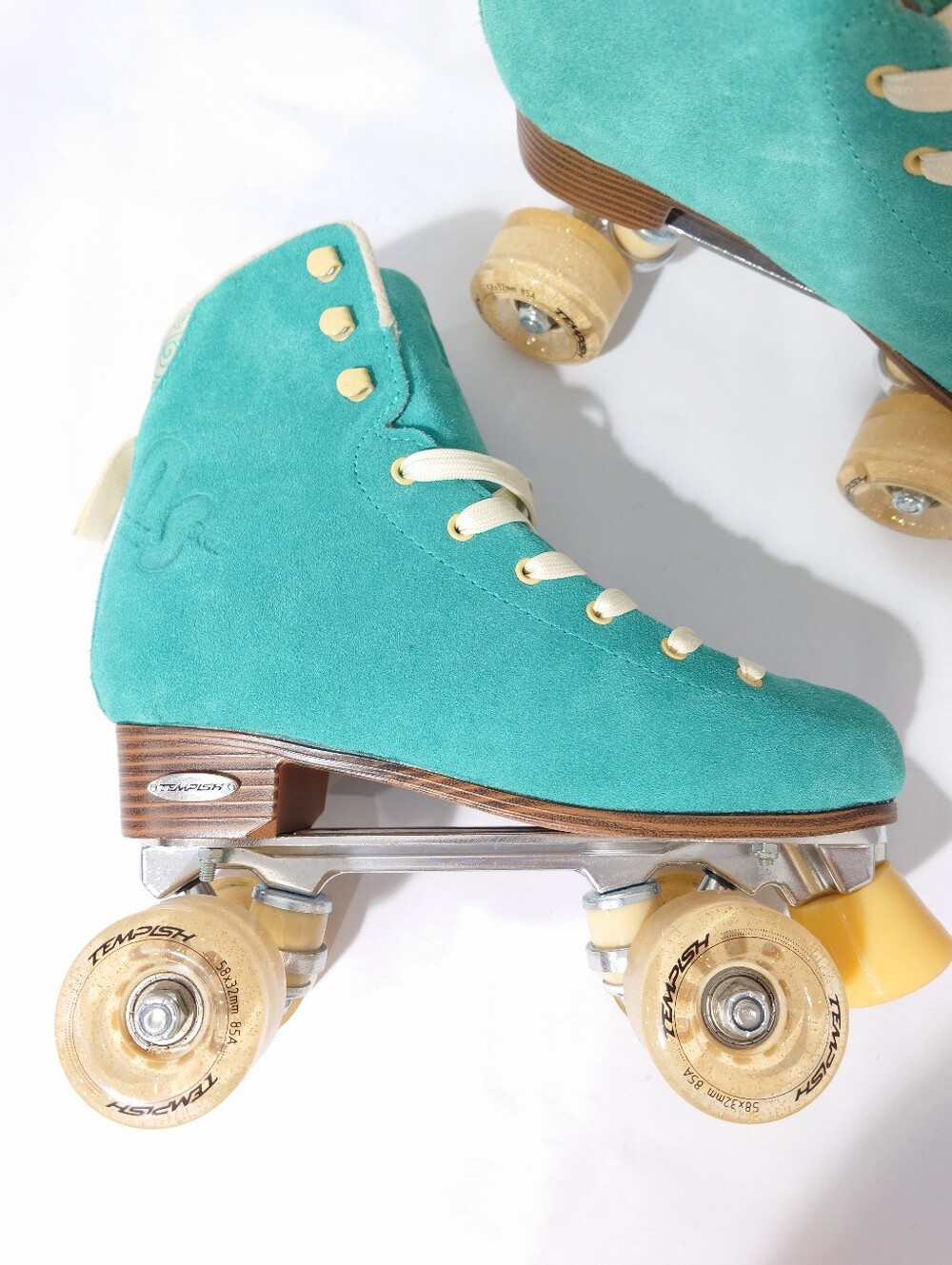 Tempish Nessie Star Aqua Suede Roller Skates Women's US 9.5 EU 40 New